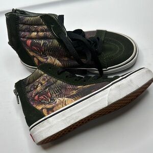 Kids High-Top Sneakers with Dinosaur Print Vans